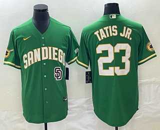 Men%27s San Diego Padres #23 Fernando Tatis Jr Green Cool Base Stitched Baseball Jersey